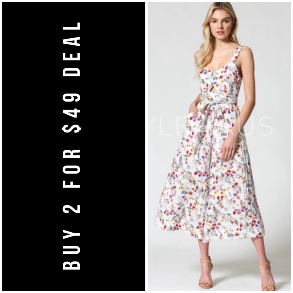 ☀️WHITE FLORAL JUMPSUIT